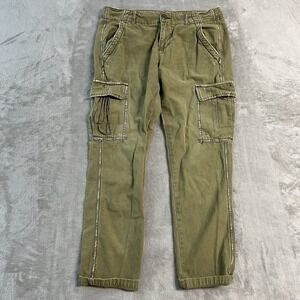 American Eagle Slouchy Skinny Cargo Pants Olive Green Womens 0 Cotton Utility